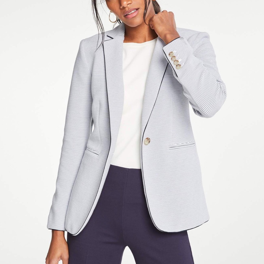 NWT Ann Taylor Hutton Concrete Striped Blazer